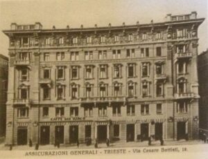 Edificio donde funcionaba el Caffe San Marcos en 1910